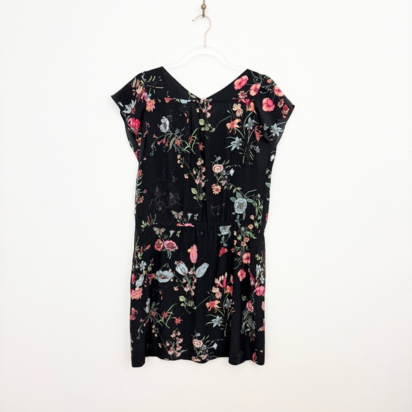 Rebecca Taylor Meadow Silk Floral Mini Dress Drawstring Waist Size 4 - Picture 5 of 5